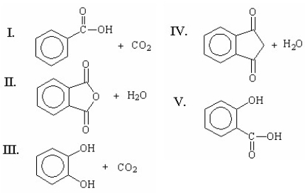 What is the major product of the following reaction:     A) I B) II C) III D) IV E) V