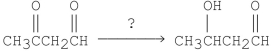 What sequence of reactions would best accomplish the following conversion?   A) NaBH<sub>4</sub>/H<sub>3</sub>O<sup>+</sup> B) HOCH<sub>2</sub>CH<sub>2</sub>OH/H<sup>+</sup>; NaBH<sub>4</sub>; H<sup>+</sup>/H<sub>2</sub>O C) KMnO<sub>4</sub>/HO<sup>-</sup>; heat D) LiAlH<sub>4</sub>/H<sub>3</sub>O<sup>+</sup> E) H<sub>2</sub>/Pt; PCC