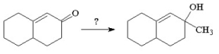 What reagent(s) would you use to accomplish the following conversion?   A) CH<sub>3</sub>Br; H<sub>3</sub>O<sup>+</sup> B) CH<sub>3</sub>MgBr; H<sub>3</sub>O<sup>+</sup> C) (CH<sub>3</sub>) <sub>2</sub>CuLi; H<sub>3</sub>O<sup>+</sup> D) CH<sub>3</sub>Br; LiAlH<sub>4</sub>; H<sub>3</sub>O<sup>+</sup> E) LiAlH<sub>4</sub>; CH<sub>3</sub>MgBr; H<sub>3</sub>O<sup>+</sup>