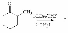 What is the major organic product of the following reaction?     A) I B) II C) III D) IV E) V