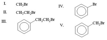 What alkyl bromide should be used in the acetoacetic ester synthesis of the following methyl ketone?     A) I B) II C) III D) IV E) V