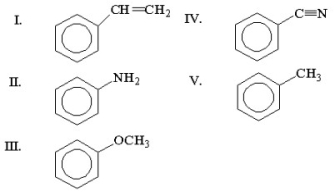 What is the structure of styrene?   A) I B) II C) III D) IV E) V