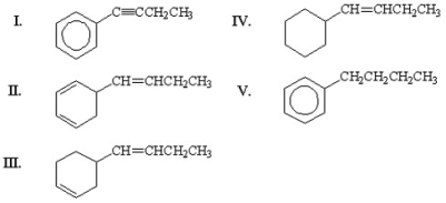 What is the major product of the following reaction?     A) I B) II C) III D) IV E) V