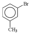 What is the name of the following compound?   A) m-bromomethylbenzene B) m-bromotoluene C) 3-bromotoluene D) A and B E) B and C