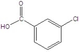 Name the following structure.   A) 2-chlorobenzoic acid B) 3-chlorobenzoic acid C) 2-chlorobenzaldehyde D) 3-chlorobenzaldehyde E) 3-chloroacetophenone