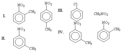 What is/are the product(s) from the following reaction?     A) I B) II C) III D) IV E) no reaction