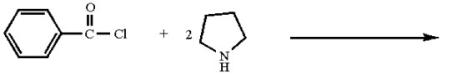 The major organic product in the following reaction ________.   A) is an N-acyl pyrrolidine B) results from an electrophilic aromatic substitution reaction C) results from a nucleophilic aromatic substitution reaction D) is a m-disubstituted benzene derivative E) both B and D