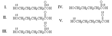 What is the product of the following reaction?     A) I B) II C) III D) IV E) V
