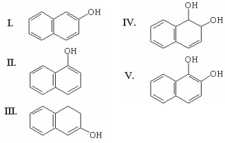 What is the major product of the following reaction?     A) I B) II C) III D) IV E) V