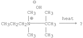 What is the major alkene formed in the following Hofmann elimination?   A) CH<sub>3</sub>CH   CH<sub>2</sub> B)    C) CH<sub>3</sub>CH<sub>2</sub>CH   CH<sub>2</sub> D)    E)   