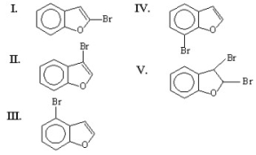 What is the major product of the following reaction?     A) I B) II C) III D) IV E) V