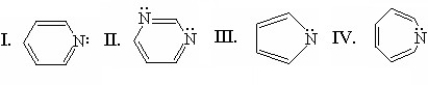 Which of the following compounds is not aromatic?   A) I B) II C) III D) IV