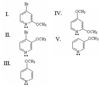 What is the major product of the following reaction?     A) I B) II C) III D) IV E) V