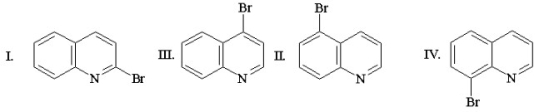What are the products of the following reaction?     A) I and II B) I and III C) II and IV D) II and III E) III and IV