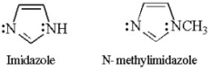 Imidazole boils at 257 °C, while the boiling point of N-methylimidazole is 199 °C. Explain the difference in their boiling points.  