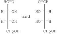 What is the relationship between the following compounds?   D-erythrose L-erythrose A) conformational isomers B) constitutional isomers C) identical D) enantiomers E) diastereomers