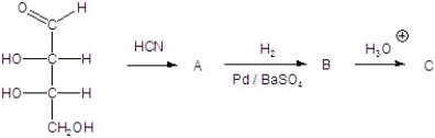 Give the product(s)for each step of the following reaction.  
