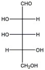 Given the structure of D-arabinose below, provide the structure of the glycoside methyl α-D-arabinofuranoside.  