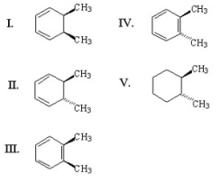 What is the major product of the following reaction?     A) I B) II C) III D) IV E) V