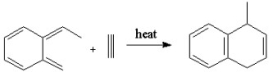 Which of the following pericyclic reactions best describes the following reaction?   A) nucleophilic B) electrocyclic C) radical D) sigmatropic E) cycloaddition