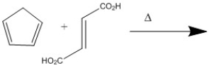 Provide the major organic product of the following Diels-Alder cycloaddition.  