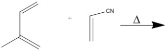 Provide the major organic product of the following Diels-Alder cycloaddition.  