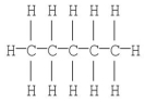 The Kekulé structure of pentane is shown below.Draw the condensed structural formula which corresponds to this Lewis structure.  