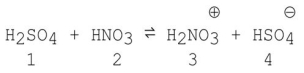 Which species act as bases in the following reaction?   A) 1 and 2 B) 3 and 4 C) 2 and 4 D) 1 and 3 E) 2 and 3