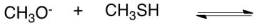 What would be the conjugate acid in the following acid base reaction?   A) CH<sub>2</sub>O B) CH<sub>3</sub>OH C) CH<sub>3</sub>SH<sub>2</sub><sup>+</sup> D) CH<sub>3</sub>S<sup>-</sup> E) H<sub>2</sub>O