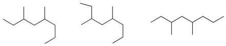 Which of the following is true about the following compounds? You may choose more than one answer.   A) These are identical compounds. B) These are constitutional isomers. C) These are conformational isomers. D) These are different compounds. E) There is no relationship.