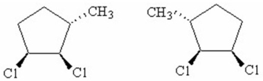 Which of the following terms best describes the pair of compounds shown: enantiomers,diastereomers,or the same compound?  