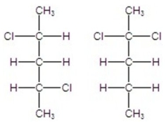 Identify the pair of compounds.   A) identical B) conformational isomers C) constitutional isomers D) configurational isomers E) none of the above
