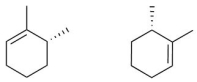 What is the relationship between the compounds below?   A) constitutional isomers B) identical compounds C) enantiomers D) diastereomers E) meso compounds