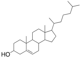 Structure of cholesterol is shown below.How many stereoisomers exist for this molecule?   A) 8 B) 32 C) 64 D) 128 E) 256