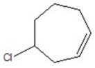 Name the structure.   A) 4-chlorocyclohexene B) 1-chloro-3-cyclohexene C) 1-chloro-3-cycloheptene D) 4-chlorocycloheptane E) 4-chlorocycloheptene