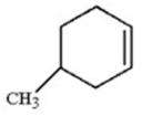 What is the IUPAC name for the following compound?   A) 5-methylcyclohexene B) 4-methylcyclohexene C) 1-methyl-3-cyclohexene D) 1-methyl-4-cyclohexene E) methylcyclohexene