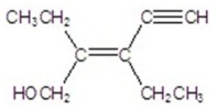 Name the structure.   A) cis-3-ethyl-4-hydroxymethyl-hex-3-en-1-yne B) cis-2,3-diethylpent-2-en-4-yn-1-ol C) trans-2,3-diethylpent-2-en-4-yn-1-ol D) cis-3,4-diethylpent-3-en-1-yn-5-ol E) trans-3,4-diethylpent-3-en-1-yn-5-ol