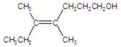 Name the structure.   A) cis-4,5-dimethyl-4-hepten-1-ol B) trans-3,4-dimethyl-3-hepten-7-ol C) cis-3,4-dimethyl-3-hepten-7-ol D) trans-4,5-dimethyl-4-hepten-1-ol E) trans-4,5-dimethyl-4-heptenol