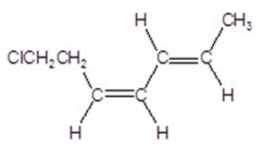 Name the structure.   A) (2E,4E) -7-chloro-2,4-heptadiene B) (2Z,4E) -7-chloro-2,4-heptadiene C) (2Z,4Z) -7-chloro-2,4-heptadiene D) (2E,4Z) -7-chloro-2,4-heptadiene E) 7-chloro-2,4-heptadiene