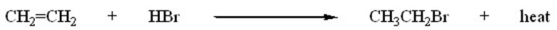 Which of the following correctly describes the reaction shown?   A) ΔH° >0 and ΔS° >0 B) ΔH° >0 and ΔS <0 C) ΔH° <0 and ΔS >0 D) ΔH° <0 and ΔS <0 E) ΔH° = ΔS = 0
