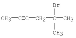 What is the IUPAC name for the following alkyne?   A) 5-Bromo-2-heptyne B) 3-Bromo-5-heptyne C) 2-Bromo-2-methyl-4-hexyne D) 5-Bromo-5,5-dimethylhexyne E) 5-Bromo-5-methyl-2-hexyne
