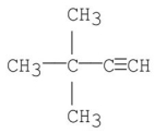 What is the common name for the following alkyne?   A) neohexyne B) trimethylpropyne C) trimethylacetylene D) tert-butylacetylene E) isopropylacetylene