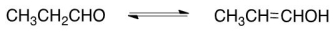 For the reaction below indicate whether the equilibrium constant will be greater than 1 or less than 1.  
