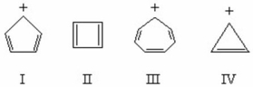 Which of the structures below would be aromatic?   A) I and IV B) I,III,and IV C) III and IV D) II