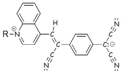 Scientists are interested in organic compounds that can serve as conductors of electricity and/or as components of electric circuits.Compound A has properties that may be useful as a rectifier (a device that controls which way electrons flow through it).Draw a resonance structure of compound A that has no separation of charge.(R represents an alkyl chain)  