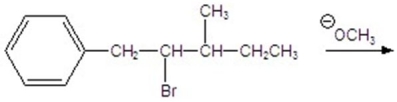 Give the major product for the following E2 reaction.   A)    B)    C)    D)    E) none of the above
