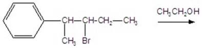 Give the major product for the following E1 reaction.   A)    B)    C)    D)    E)   