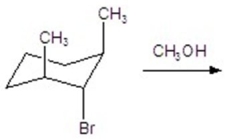 Give the major product for the following E1 reaction.   A)    B)    C)    D)    E) no reaction