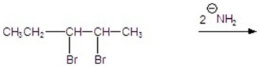 Identify the major organic product for the reaction.   A)    B) CH<sub>3</sub>CH<sub>2</sub>-C   CCH<sub>3</sub> C) CH<sub>3</sub>CH   C   CHCH<sub>3</sub> D) CH<sub>3</sub>CH<sub>2</sub>-CH<sub>2</sub>-CH   CH<sub>2</sub> E) CH<sub>3</sub>CH<sub>2</sub>-CH<sub>2</sub>-CH   CH