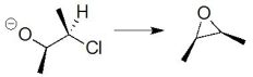 The following reaction involves an   A) intramolecular S<sub>N</sub>2 reaction. B) intermolecular S<sub>N</sub>2 reaction. C) intramolecular S<sub>N</sub>1 reaction. D) intermolecular S<sub>N</sub>1 reaction. E) any of the above.